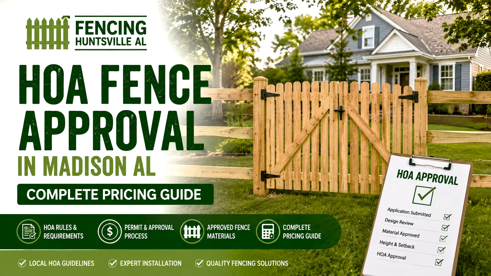 HOA Fence Approval in Madison AL, City Rules vs Your HOA
